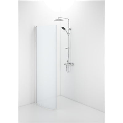 Ifö Space Duschdörr Svängd 90 Vit/Frostat